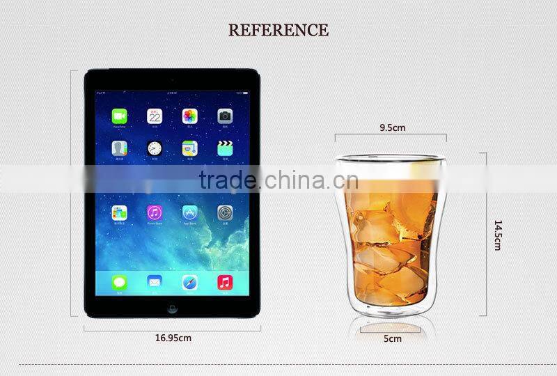 wholesale 300ml hand made double wall glass tea cup / double wall glass mugs / wine glasses N6309