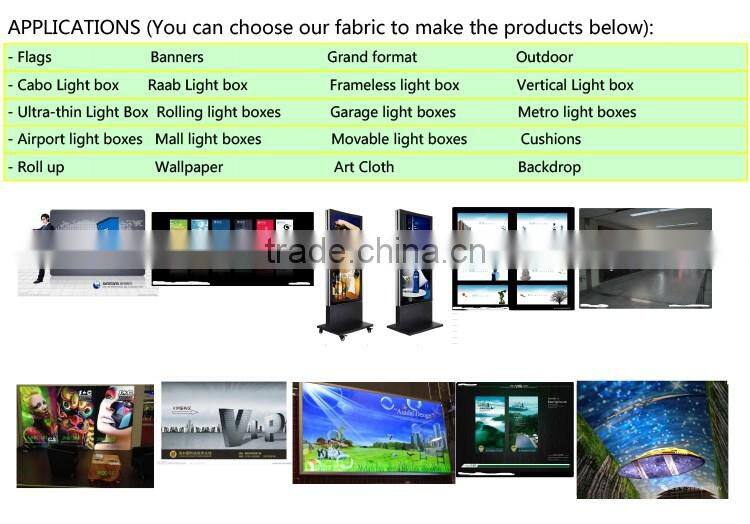 polyester warp knitting white stretch backlit fabric for UVprinter