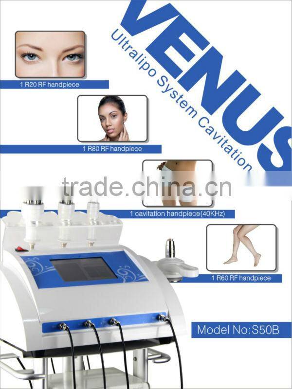 4 Heads portable ultrasonic cavitation+RF (S50B) CE/ISO slimming machine vacuum suction