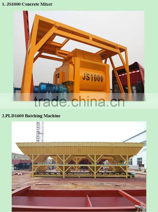 HZS60 concrete batching plant 60m3 with belt conveyor for sale