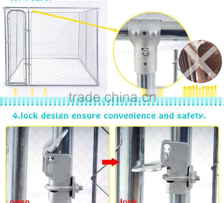 large outdoor galvanized chain link metal dog fence