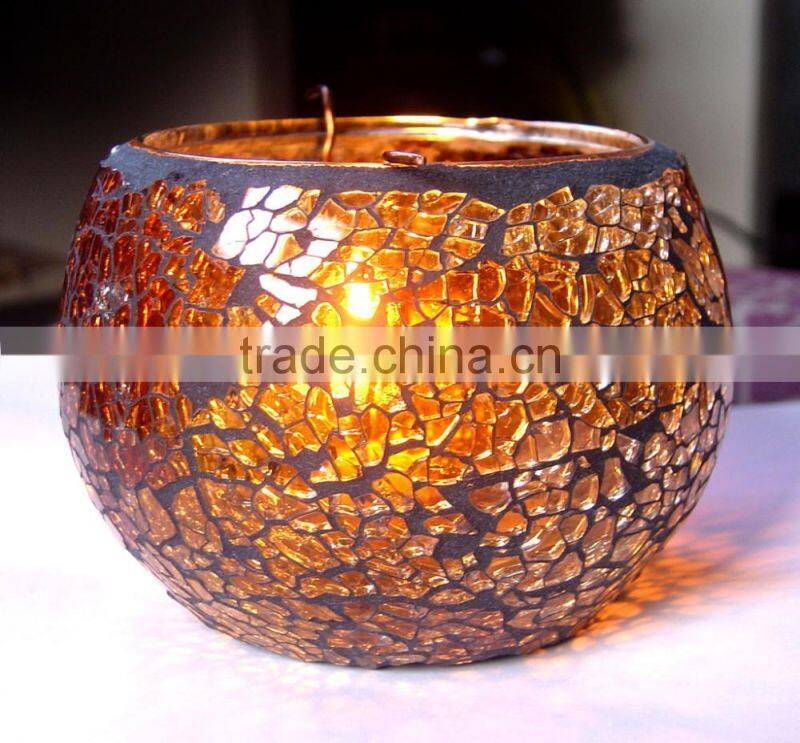 Glass Mosaic candle holder passed CE,CQC and ROHS