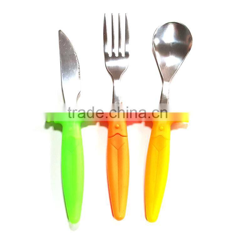 Plastic handle stainless steel Knives Forks Dessert Spoons Tea Spoons