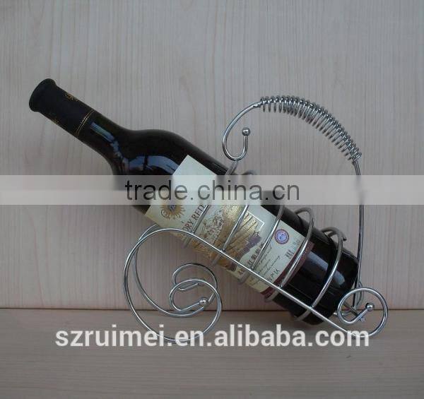 Costomized nice look top-design metal single bottle wine rack