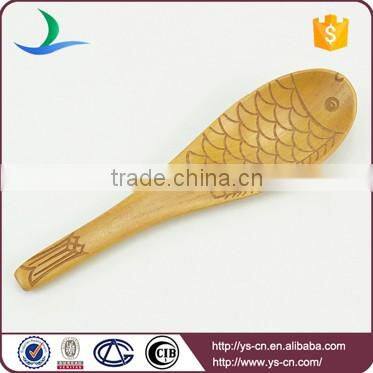 Fish shape personalized japanese wooden baby rice spoon