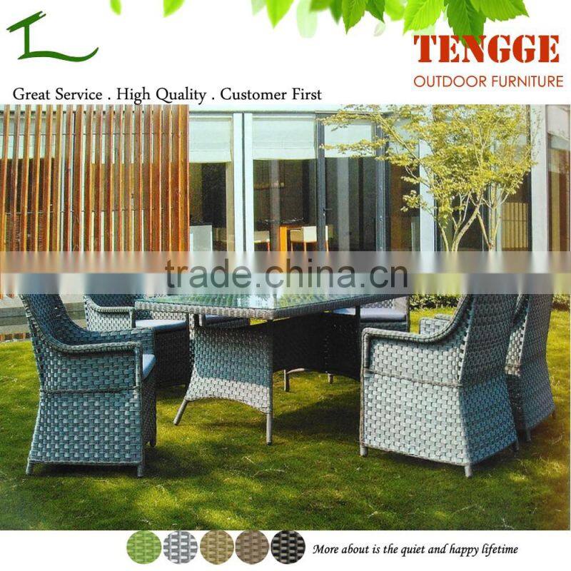 YH-830 Special series 6 people wicker rattan dinner chair and table