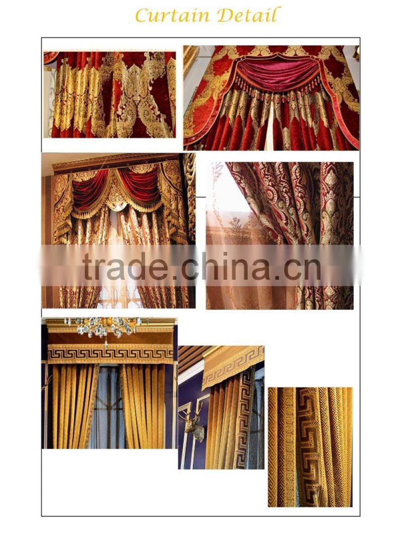 Very Elegant and Romantice Coffee Color Drapery Living Room Bay Window Blackout Curtain and White Sheer Curtain Set