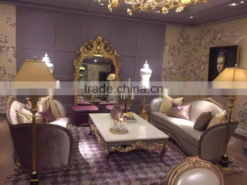New design solid wood living room sofa furniture luxury wood hand carving fabric sofa set