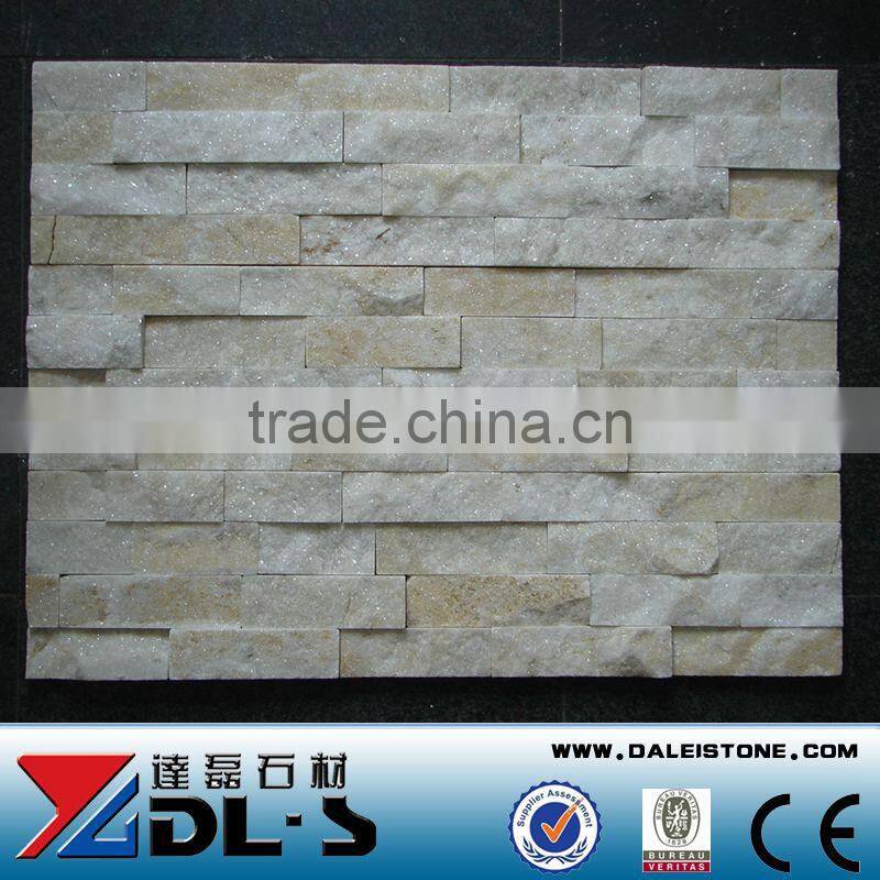 Natural Rough Crystal White Quartz Wall Cladding Stone Exterior Wall Tile