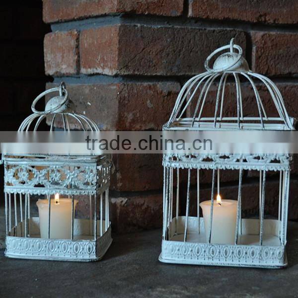 shabby chic white iron bird cage wholesale decoration wedding