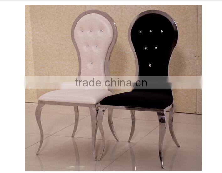 Chinese supplier stainless steel jewelry pipe dining chair with restaurant