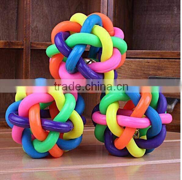 CY188 For Small Dog Toys Product For Dog Colorful Rubber Dog Toy Ball, Pet Dog Toys With Bell For Small Medium Large Dog