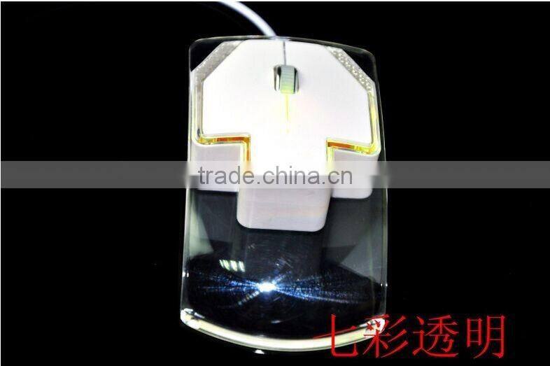 Latest LED Clear wired mouse Colorful Transparent LED Mouse