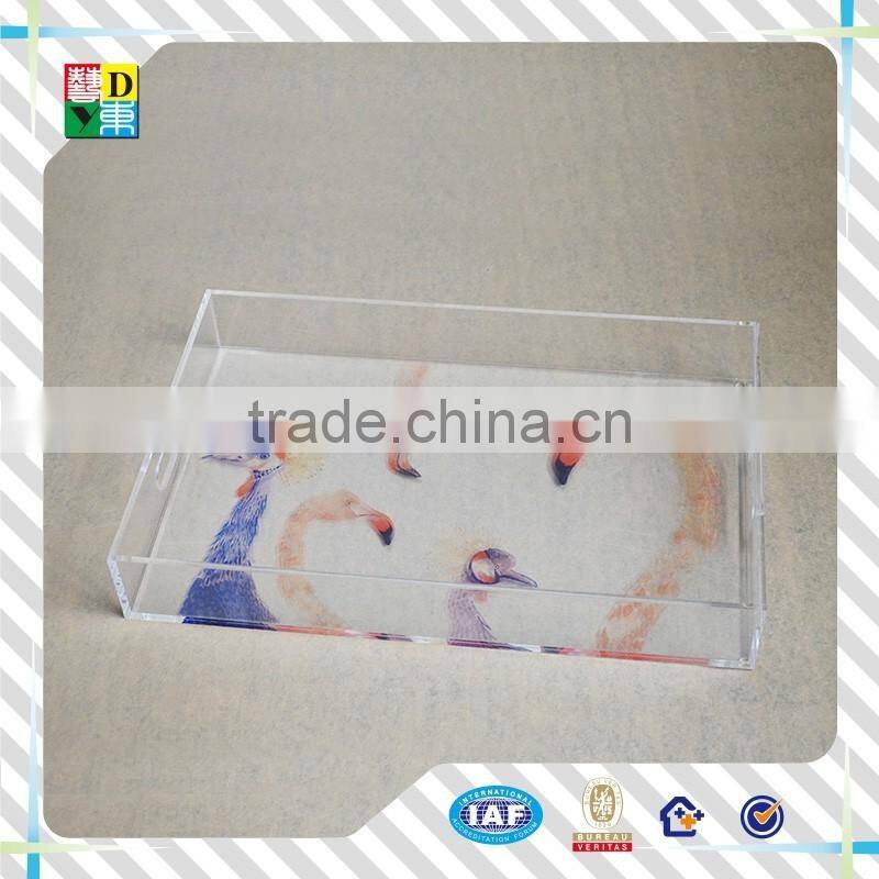 modern design custom acrylic tray for fruits/simple design clear acrylic dishes for fruits made in China low price
