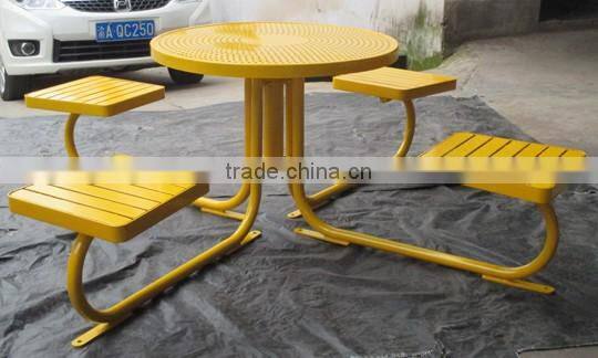 Outdoor camping metal unfolding picnic table