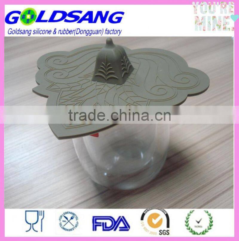 Silicone Home&Office Decor Made Food Grade Lovely leaf shape Cup Cover Lid