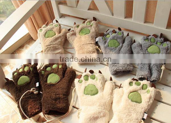 best selling paw plush bear paw gloves