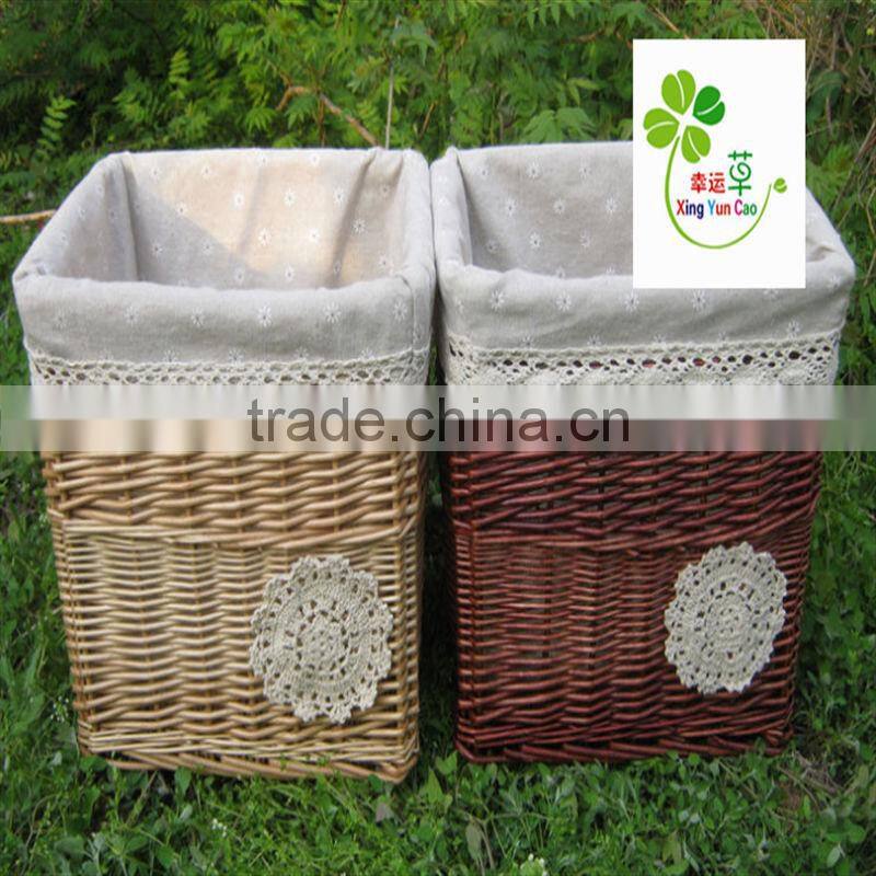 large rectangular black wicker laundry basket
