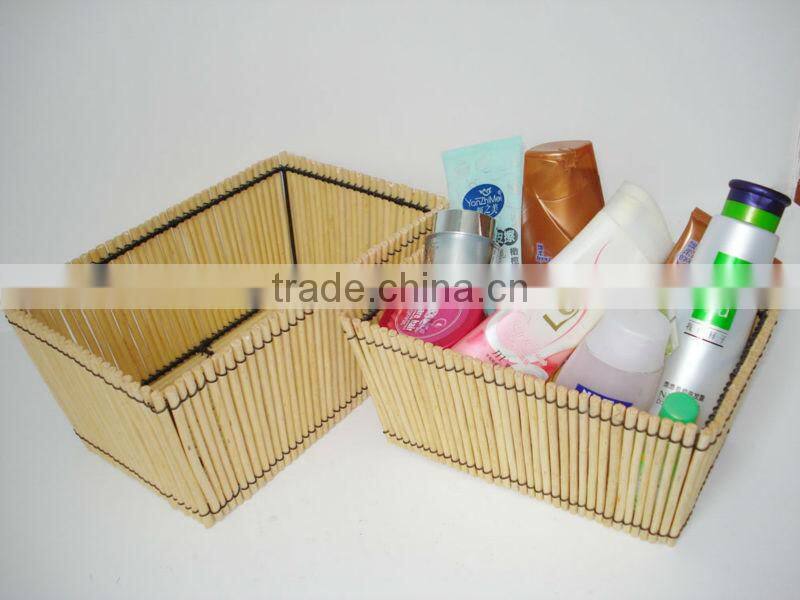 elegant pure manual wicker storage baskets/3 with liner