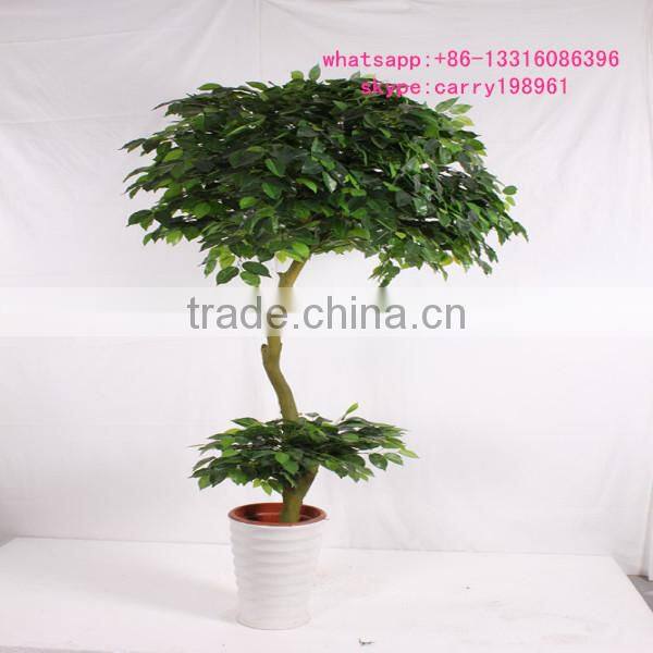 LXY082420 two layer artificial foliage plants wholesale banyan tree bonsai ficus bonsai tree
