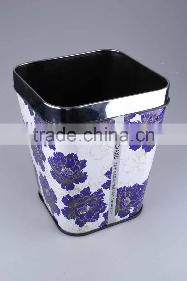 Plastic Trash Can Stainless Steel Rubbish Bin Household Garbage Can