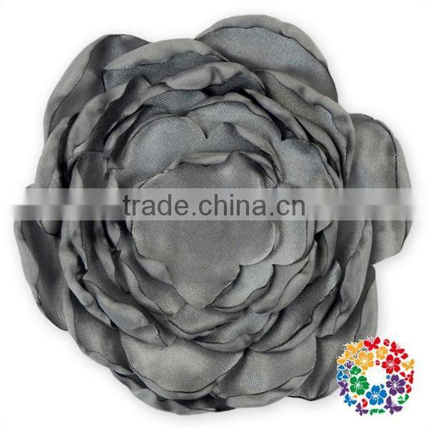 Colorful Satin Poppy Layered Flower Fabric Handmade Flowers For Baby Girl Hair Accessories