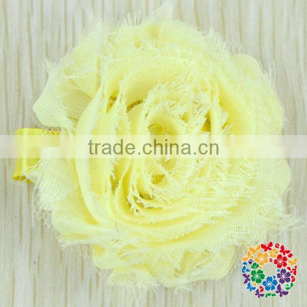 2015 Wholesale Beautiful Red Artificial Chiffon Fabric Flowers For Headbands Hair Accessories