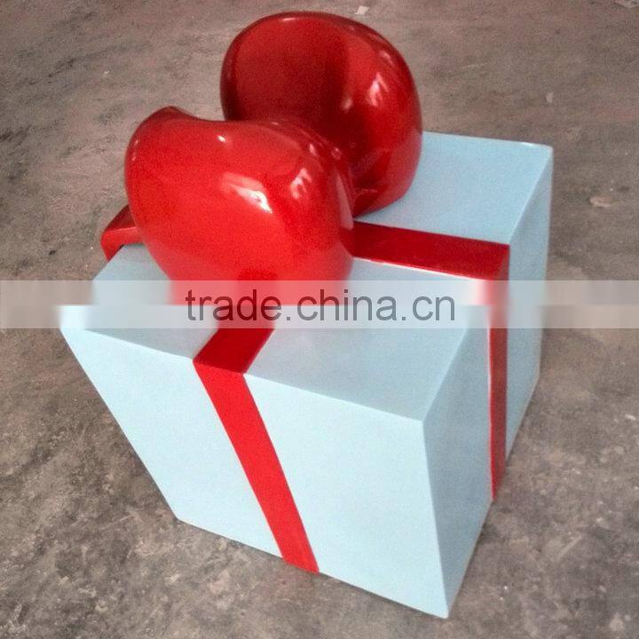 Outdoor FRP Christmas grey gift case decoration