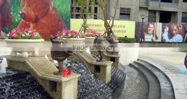 bronze animal head fountain for garden decor
