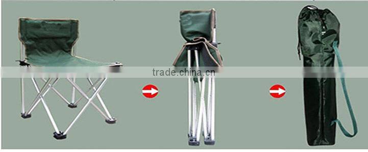 Camping equipment blue red and green fold-up camping chair