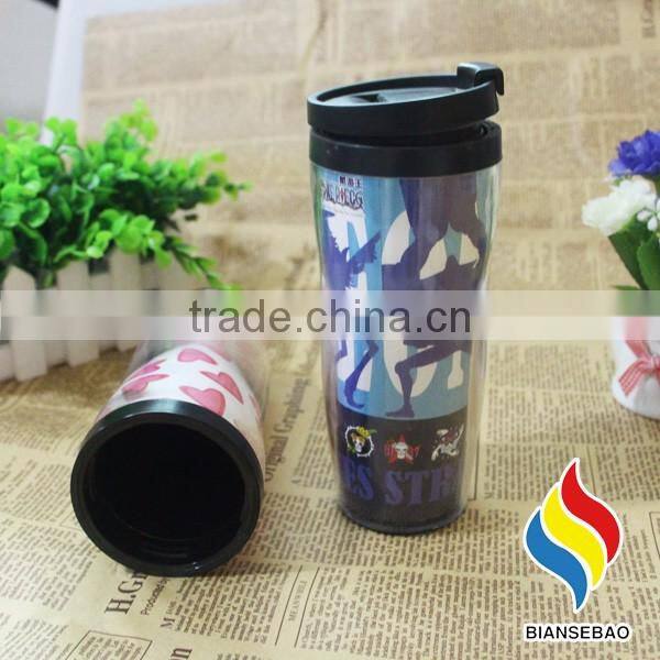 with sealed DIY paper insert Promotion Plastic Coffee Travel Mug