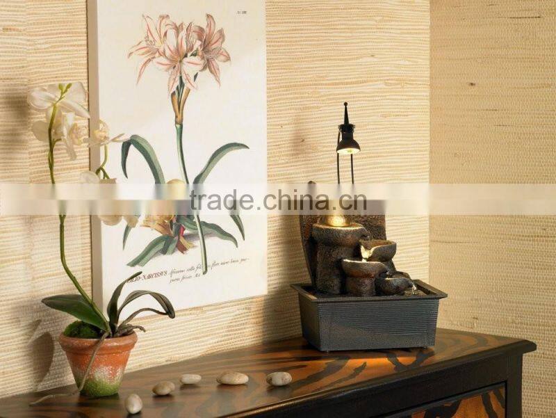 Faux Stone Table Fountain with Crystal Accent