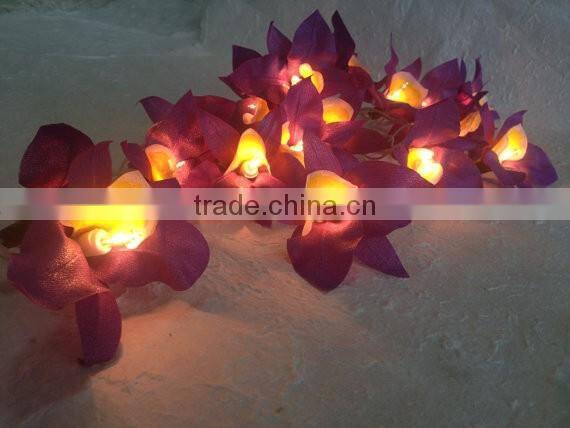 20 Battery Powered LED Purple Orchid fairy lights for party and decoration