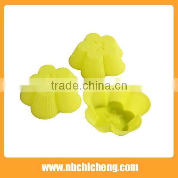 6 Pcs Silicone Egg Tart Mould, Flower Silicone Cake Mould, Silicone Cupcake Molds