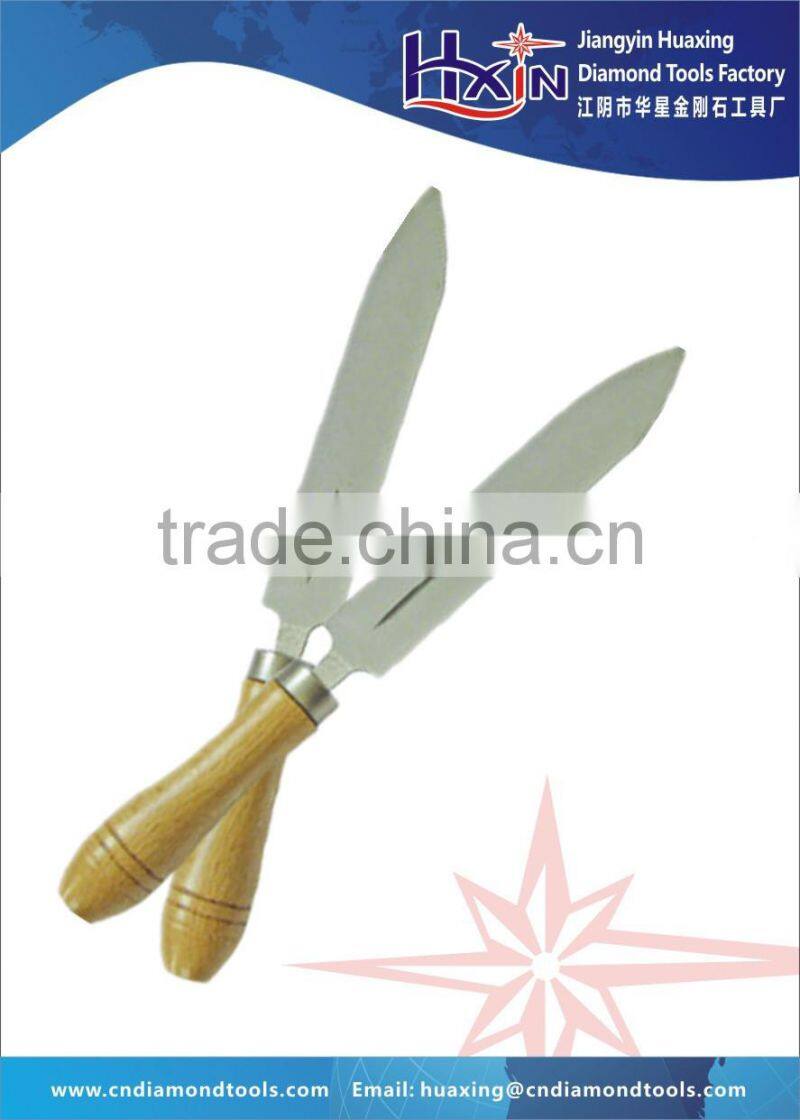 Diamond lozenge type sharpener with Wooden handle for sharpening metal and woodworking tools