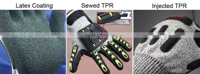 NMSAFETY 2015 new product impact resistant gloves finger protection