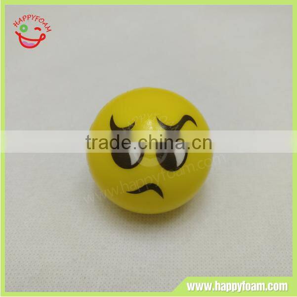Hot selling Facial emoji annoy PU foam stress squeeze ball toy