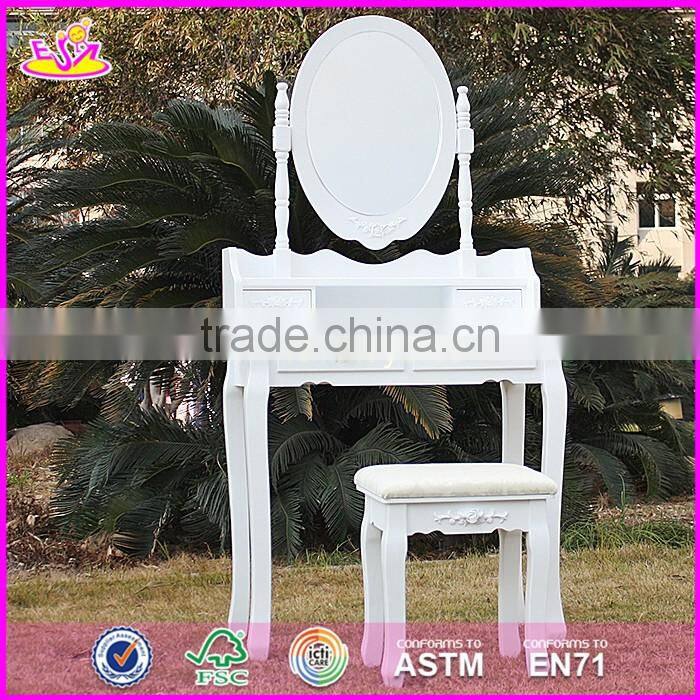 2017 New design luxurious bedroom solid wooden dressing table with drawers W08H071