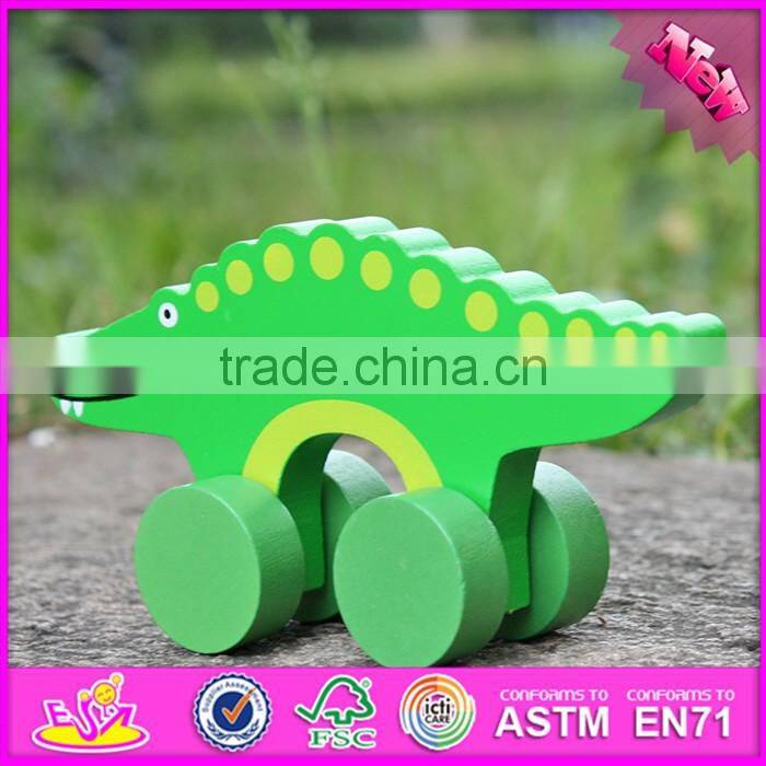 2017 New products kids animal toy wooden crocodile car toy W04A318