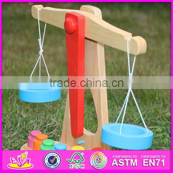2015 Brand new wooden balance scale toy, balance wooden toy, preschool wooden balance scale toy W11F053