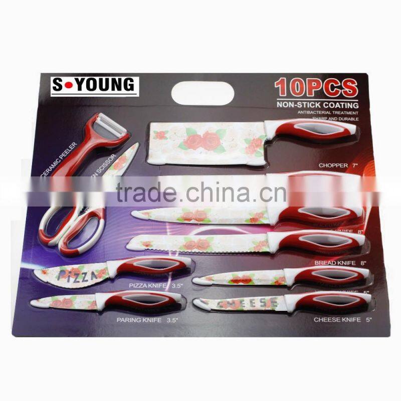 52001 4 pcs non-stick knife with abs handle