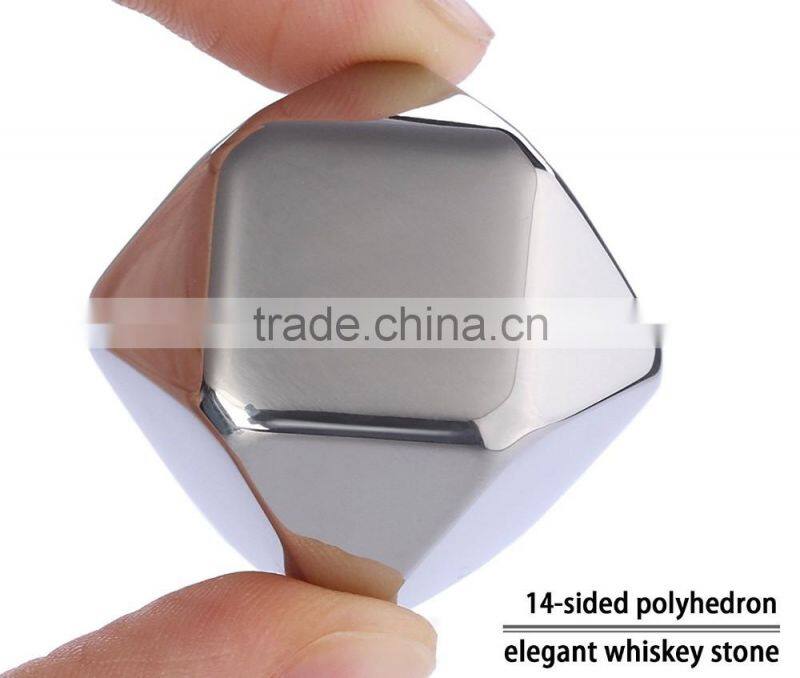 Stainless Ice Cubes Set of 8 Whiskey Chilling Stones