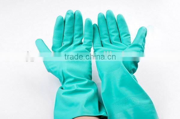 Green Nitrile Washing Up Household Rubber Gloves
