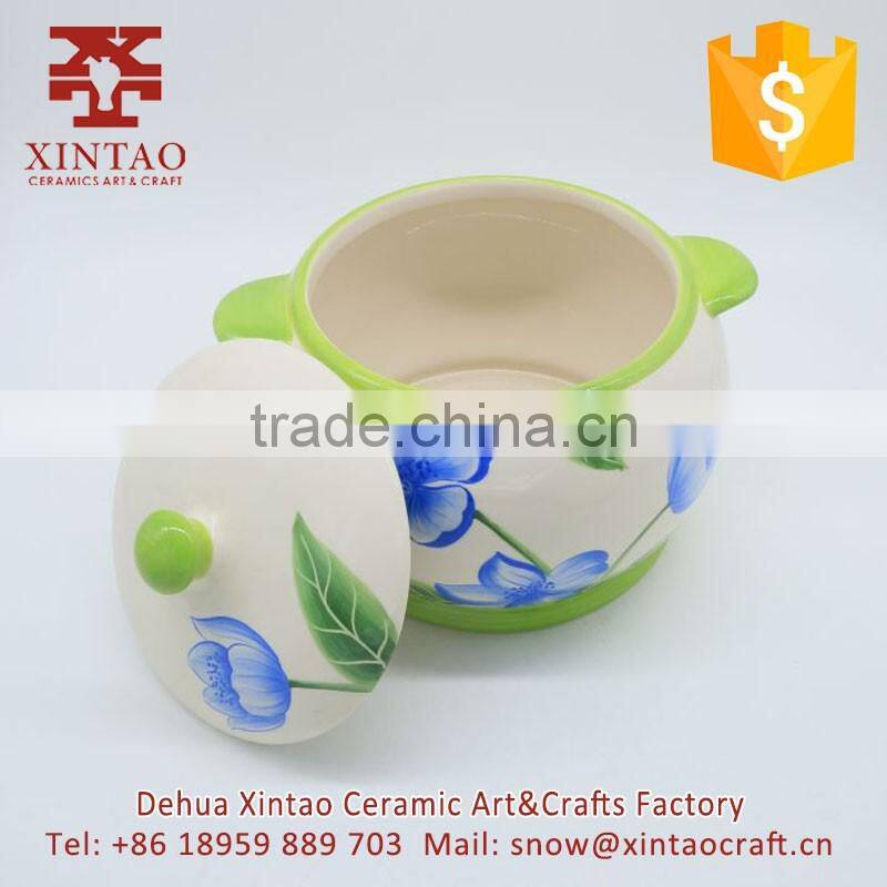Tableware Decorative handmade ceramic honey jar with lid