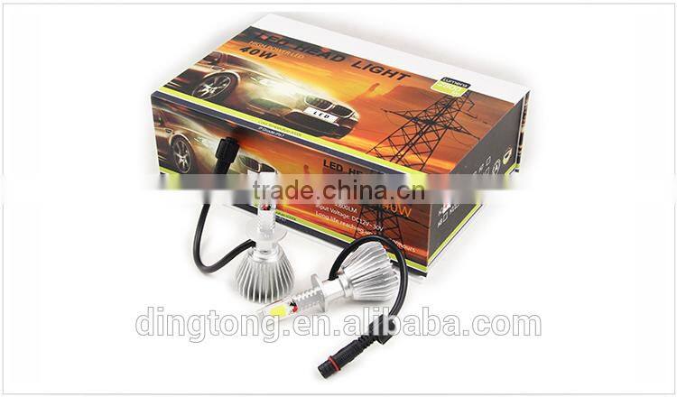 Hot Popular 40W Led car headlight kit H1 H3 H7 H8 H11 9005 9006 Led headlight conversion kit