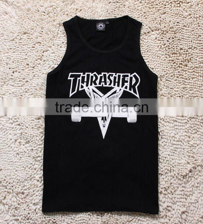 New design cotton t shirt without sleeves