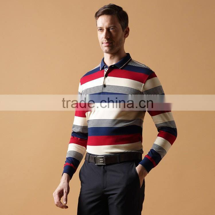 classic design Stripes Long Sleeve POLO Rugby Shirts for men with OEM logo