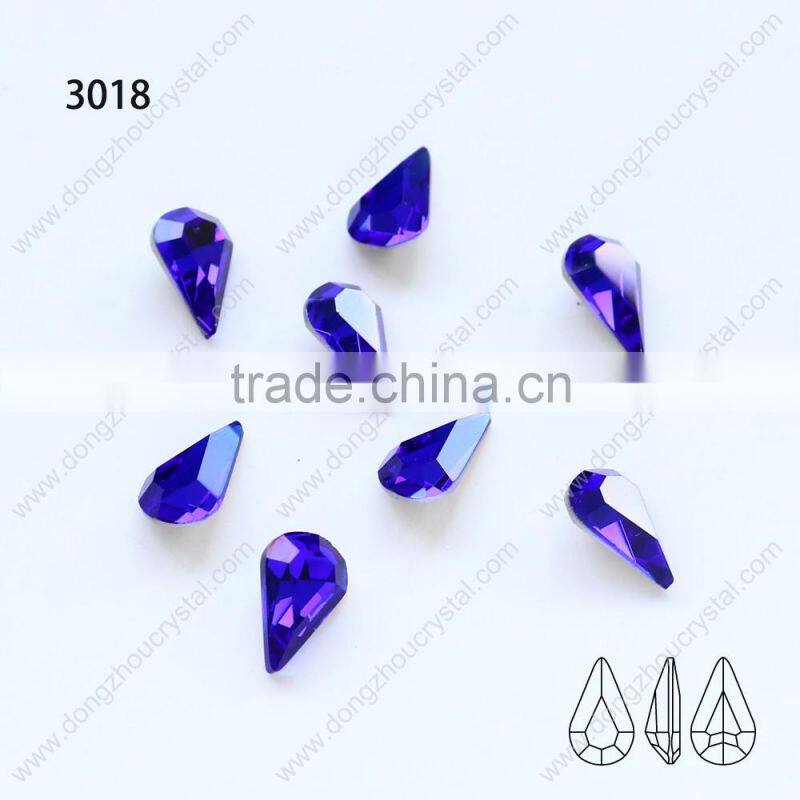 Wholesale lead free jewelry garment crystal teardrop rhinestone beads
