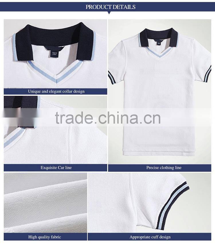 British student boys T-shirt polo shirt, V collar college, short sleeved Sweat can custom