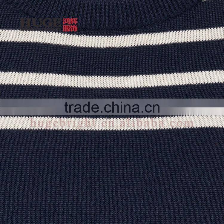 Stripes At Shoulder yoke 100% Cotton Sweater Children